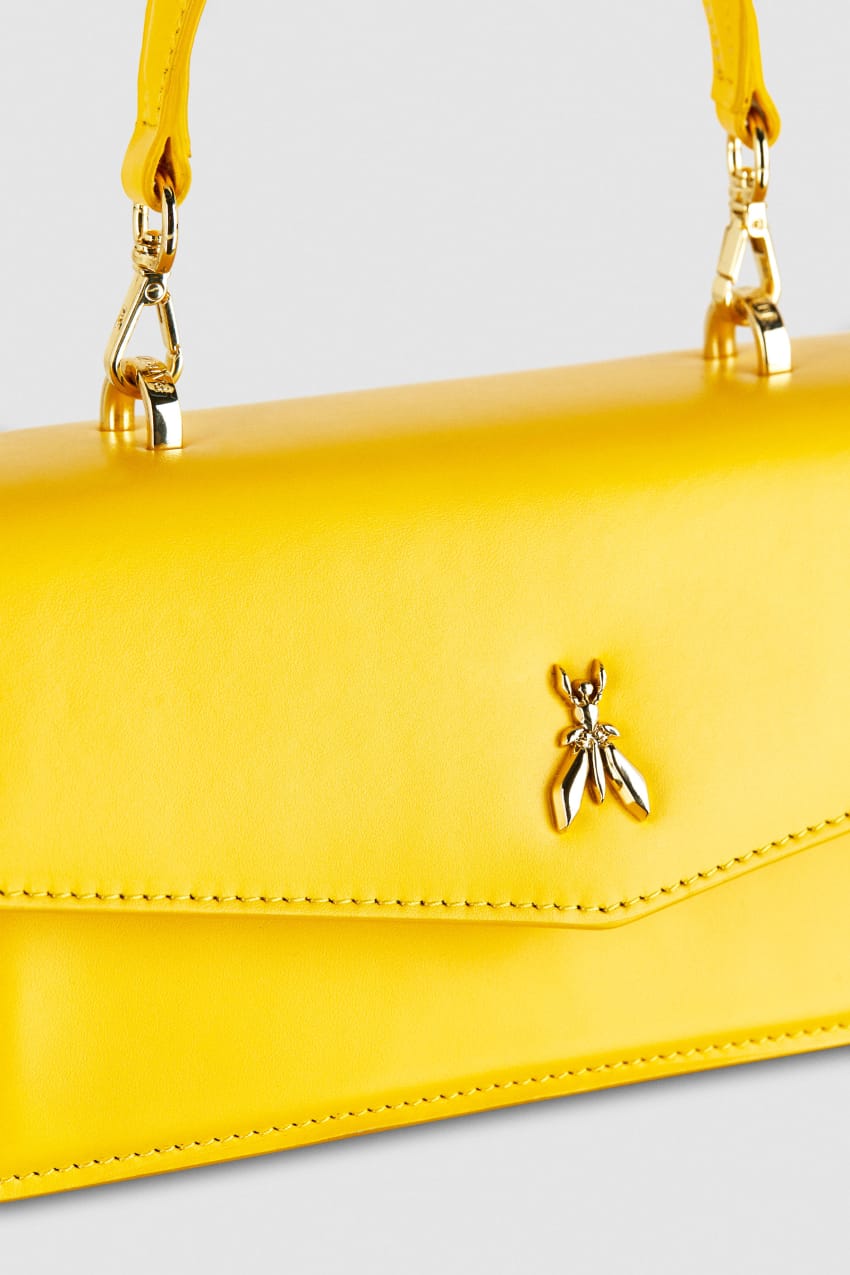 Yellow Patrizia Pepe Fly Bamby Leather Shoulder Bag | KIV435109