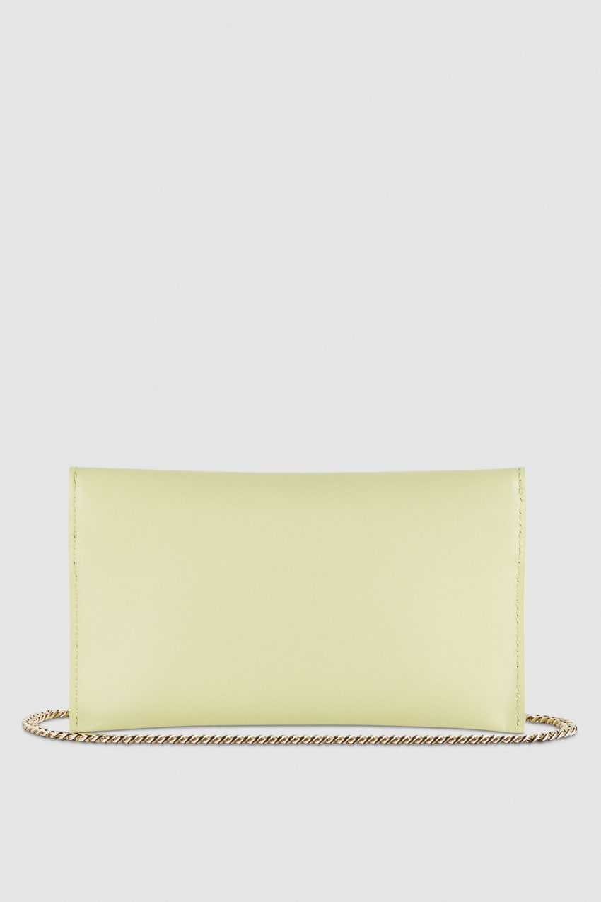 Yellow Patrizia Pepe Leather Clutch Bag With Chain Shoulder Strap | UMH689234