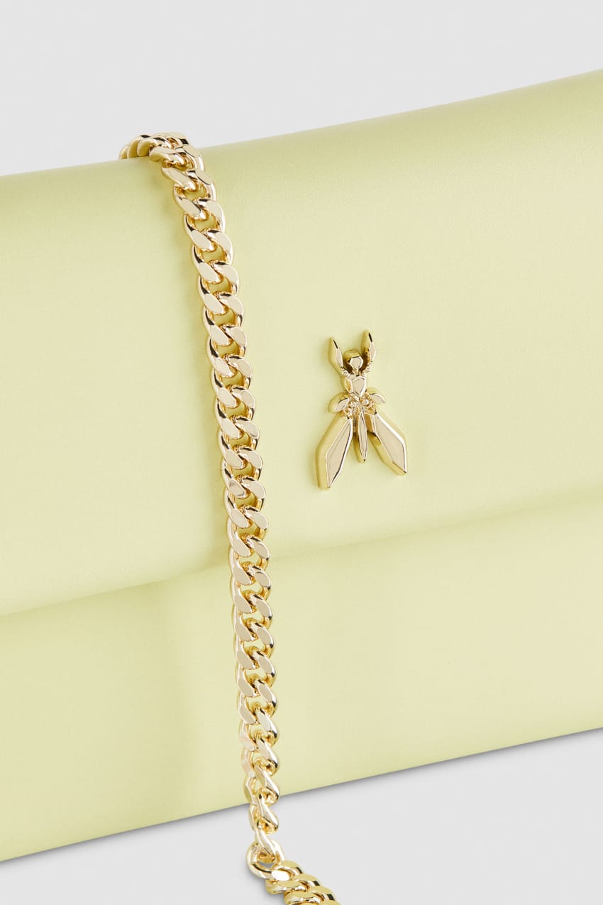 Yellow Patrizia Pepe Leather Clutch Bag With Chain Shoulder Strap | UMH689234