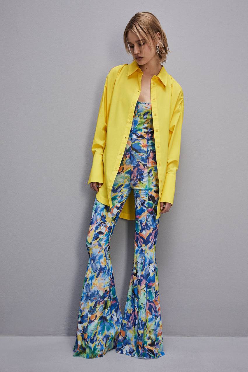 Yellow Patrizia Pepe Long-sleeved Oversized Cotton Shirt | VSU923164