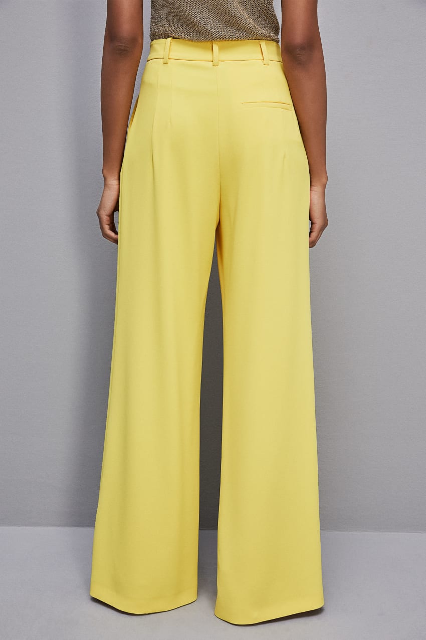 Yellow Patrizia Pepe Pleated Pants In Fluid Twill | ASB360942